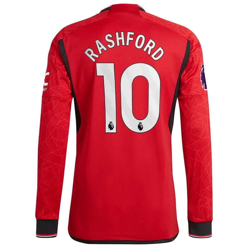 Men's adidas Marcus Rashford Red Manchester United / Home Authentic Long Sleeve Player Jersey