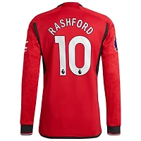 Men's adidas Marcus Rashford Red Manchester United / Home Authentic Long Sleeve Player Jersey