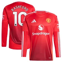 Maillot de joueur réplique à manches longues adidas Marcus Rashford pour homme rouge Manchester United 2024/25 domicile