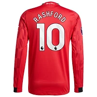 Men's adidas Marcus Rashford Red Manchester United Home 2025/26 Authentic Player Long Sleeve Jersey