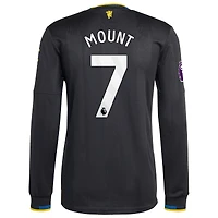 Maillot de joueur à manches longues adidas Mason Mount noir Manchester United 2025/26 pour homme