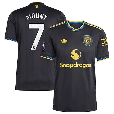 Men's adidas Mason Mount Black Manchester United 2025/26 Third Authentic Player Jersey