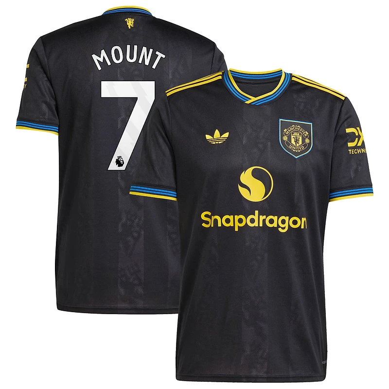maillot réplique Manchester United 2025/26 noir pour homme, troisième de joueur adidas Mason Mount