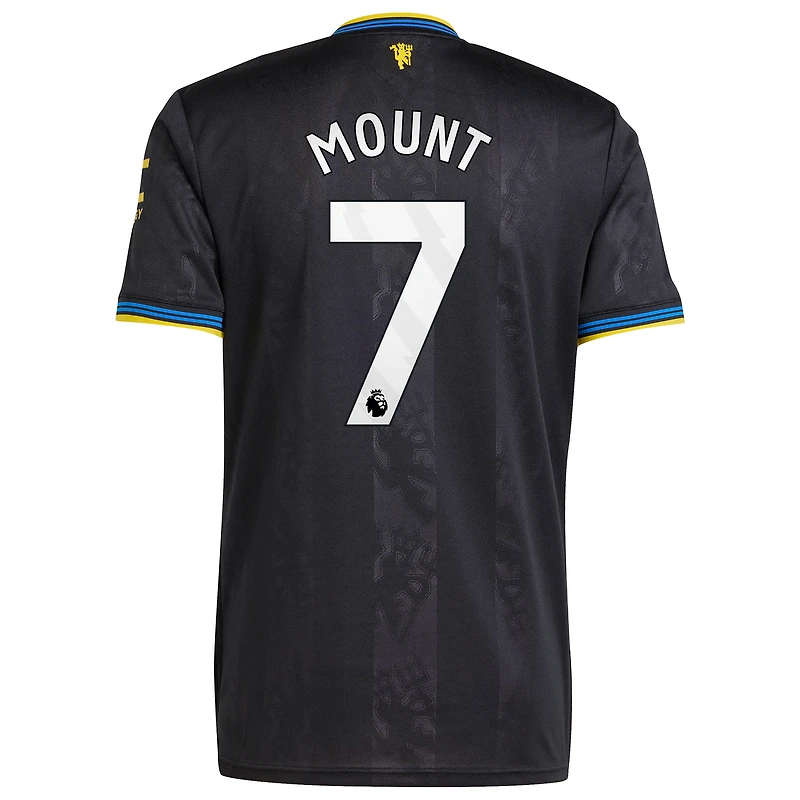 Men's adidas Mason Mount Black Manchester United 2025/26 Third Replica Player Jersey