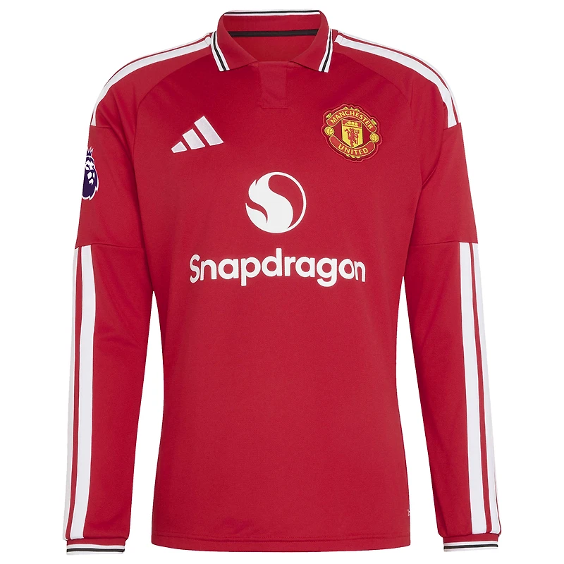 Maillot domicile authentique à manches longues adidas Mason Mount rouge Manchester United 2026/27 pour homme
