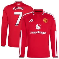 Men's adidas Mason Mount Red Manchester United 2026/27 Home Replica Long Sleeve Jersey