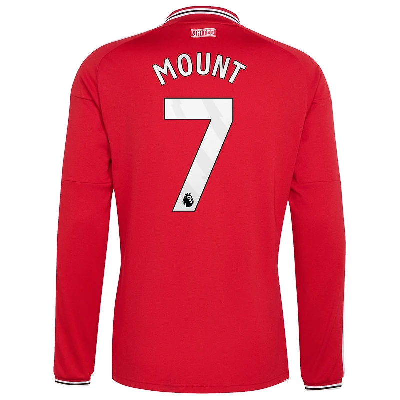 Men's adidas Mason Mount Red Manchester United 2026/27 Home Replica Long Sleeve Jersey
