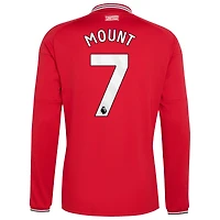 Men's adidas Mason Mount Red Manchester United 2026/27 Home Replica Long Sleeve Jersey