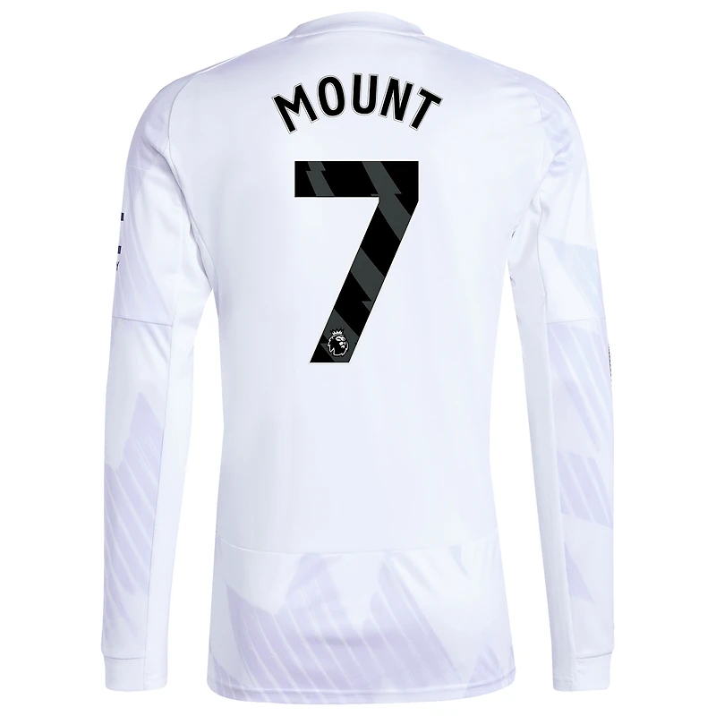 Men's adidas Mason Mount White Manchester United 2025/26 Away Replica Long Sleeve Player Jersey