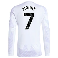 Men's adidas Mason Mount White Manchester United 2025/26 Away Replica Long Sleeve Player Jersey