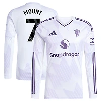 Men's adidas Mason Mount White Manchester United 2025/26 Away Replica Long Sleeve Player Jersey