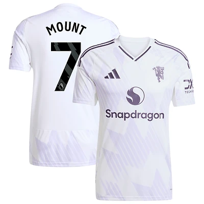 Men's adidas Mason Mount White Manchester United 2025/26 Away Replica Player Jersey