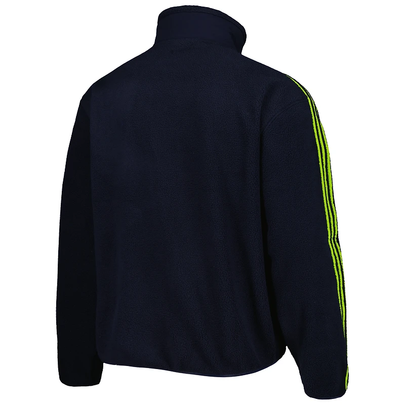 Men's adidas Navy Manchester United Lifestyler Fleece Full-Zip Jacket