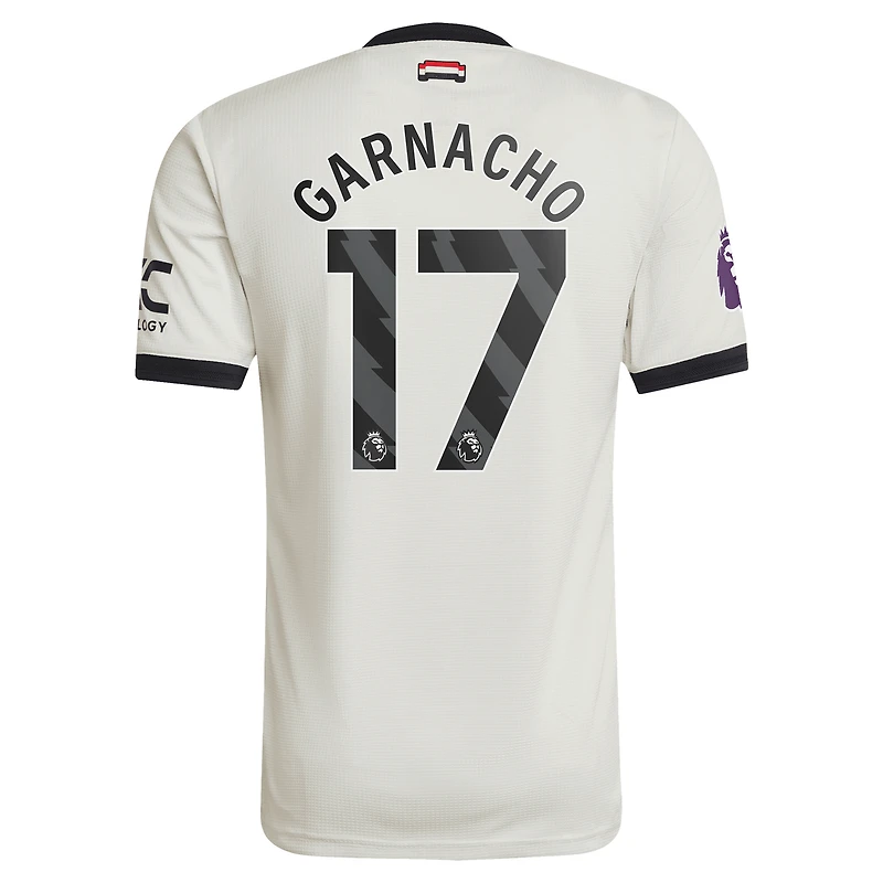 Men's adidas Originals Alejandro Garnacho Cream Manchester United 2024/25 Third Authentic Jersey