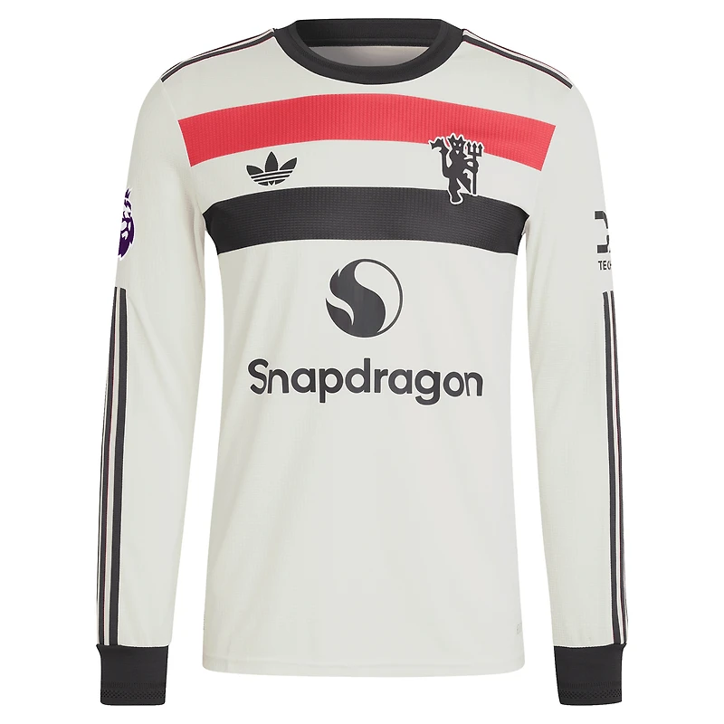 Maillot à manches longues authentique adidas Originals Alejandro Garnacho pour homme Manchester United 2024/25 crème