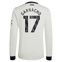 Maillot à manches longues réplique adidas Originals Alejandro Garnacho pour homme Manchester United 2024/25 crème