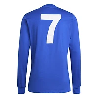 Men's adidas Originals Blue Manchester United x George Best Lifestyler Long Sleeve Jersey