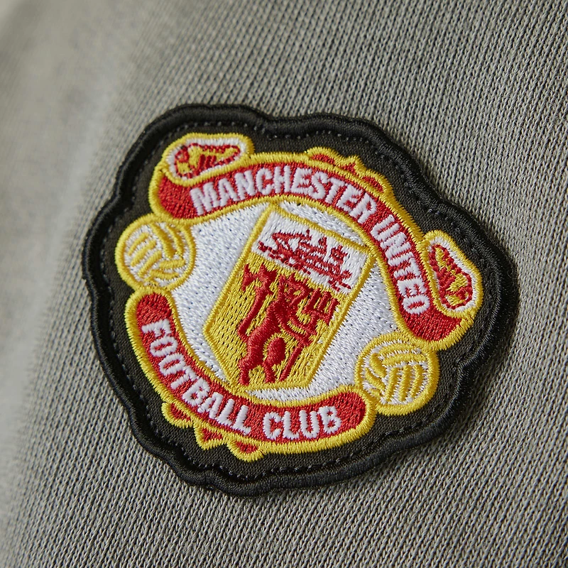 Haut demi-zippé adidas Originals Manchester United gris pour homme