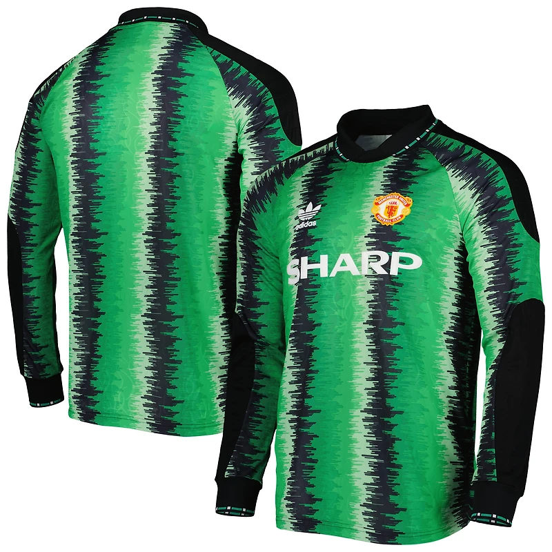 Réplique de maillot gardien but Manchester United 90 adidas Originals vert pour homme