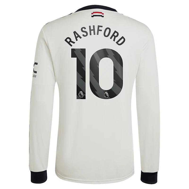 Men's adidas Originals Marcus Rashford Cream Manchester United 2024/25 Third Replica Long Sleeve Jersey