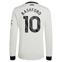 Men's adidas Originals Marcus Rashford Cream Manchester United 2024/25 Third Replica Long Sleeve Jersey