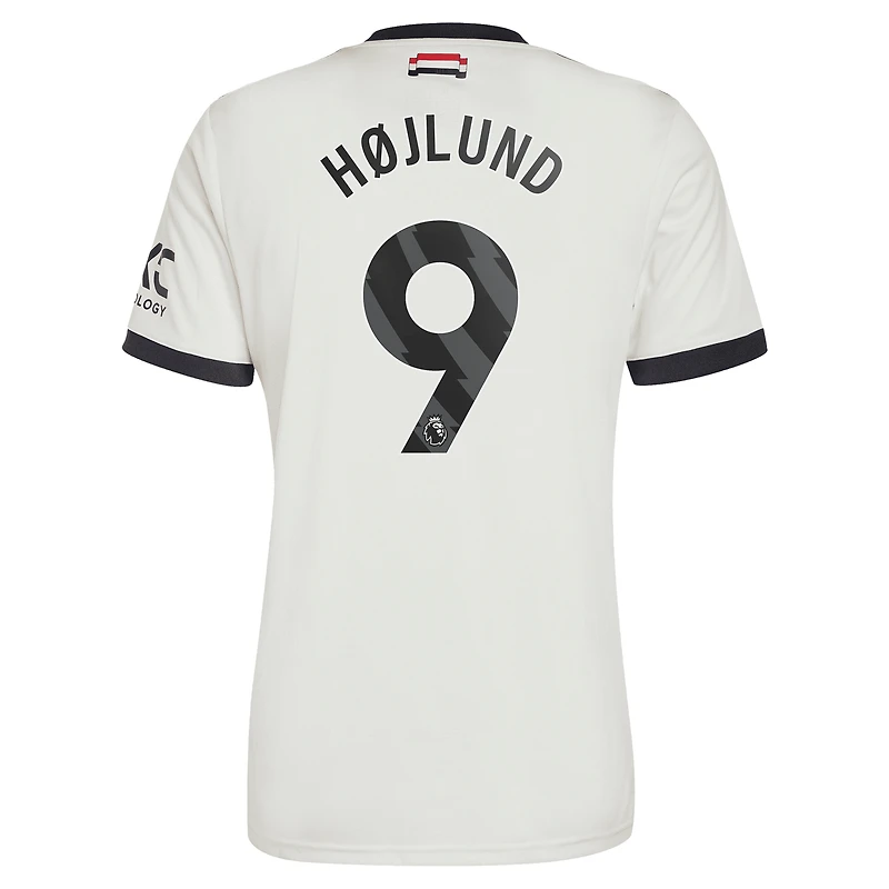 Men's adidas Originals Rasmus Højlund Cream Manchester United 2024/25 Third Replica Jersey
