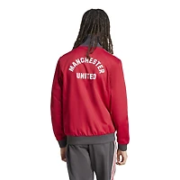 Veste de survêtement zippée intégrale adidas Originals Manchester United rouge pour homme