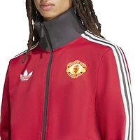 Veste de survêtement zippée intégrale adidas Originals Manchester United rouge pour homme