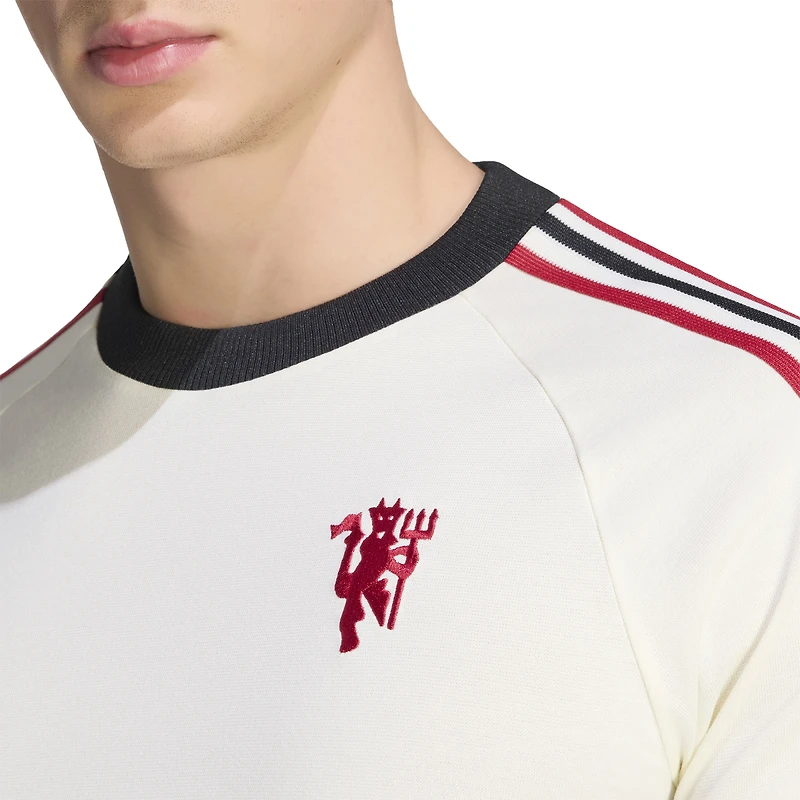 T-shirt à manches longues adidas Originals Manchester United Culturewear blanc pour homme