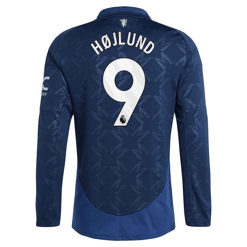 Men's adidas Rasmus Højlund Red Manchester United 2024/25 Home Replica Long Sleeve Player Jersey