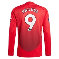 Maillot de joueur authentique à manches longues pour homme adidas Rasmus Højlund rouge Manchester United 2024/25 domicile