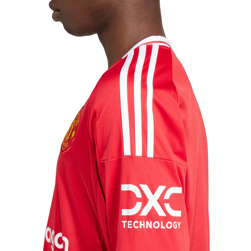 Maillot adidas rouge Manchester United 2024/25 domicile réplique à manches longues pour homme