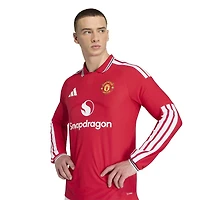 Men's adidas  Red Manchester United 2026/27 Home Authentic Long Sleeve Jersey