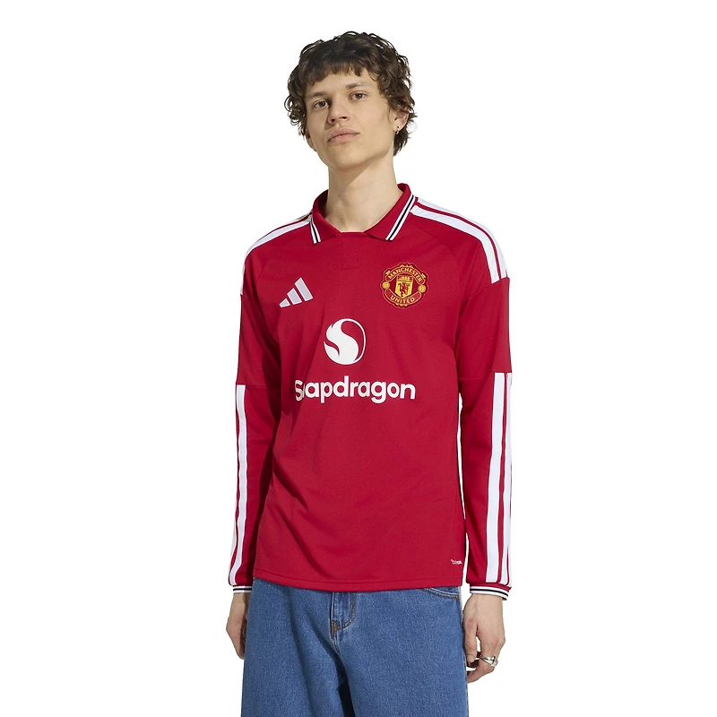 Men's adidas  Red Manchester United 2026/27 Home Replica Long Sleeve Jersey