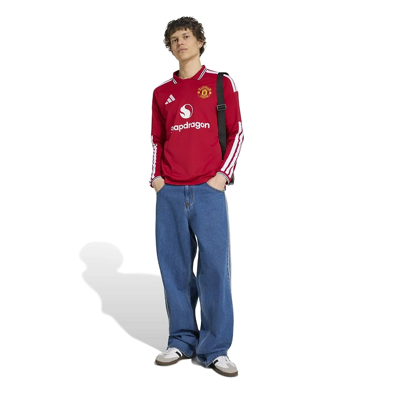 Men's adidas  Red Manchester United 2026/27 Home Replica Long Sleeve Jersey
