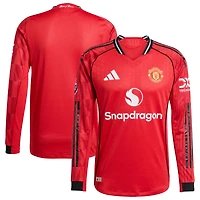Men's adidas  Red Manchester United Home 2025/26 Authentic Player Long Sleeve Jersey