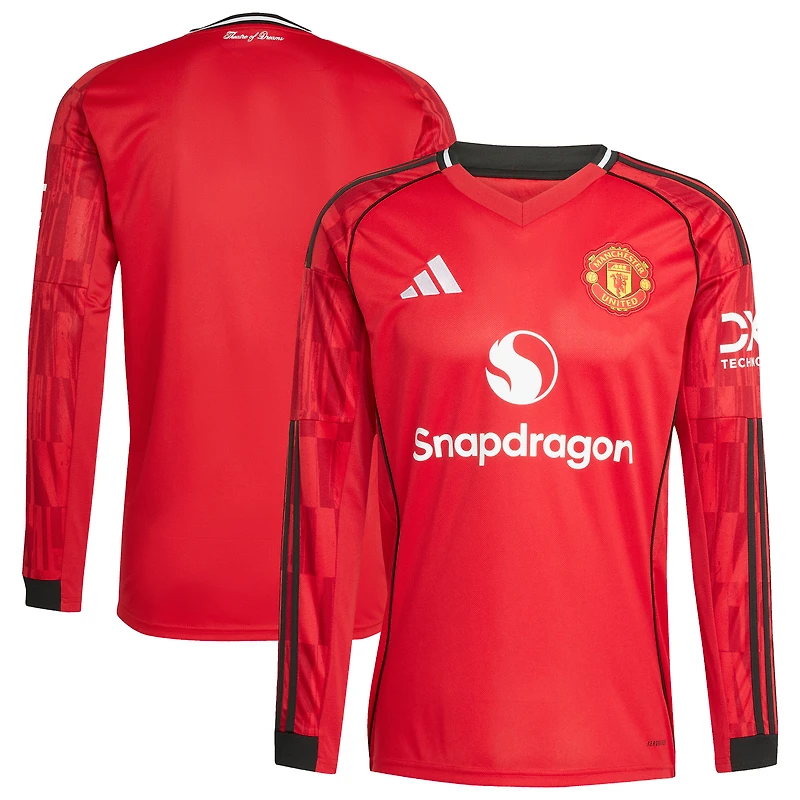 Men's adidas  Red Manchester United Home 2025/26 Replica Long Sleeve Jersey