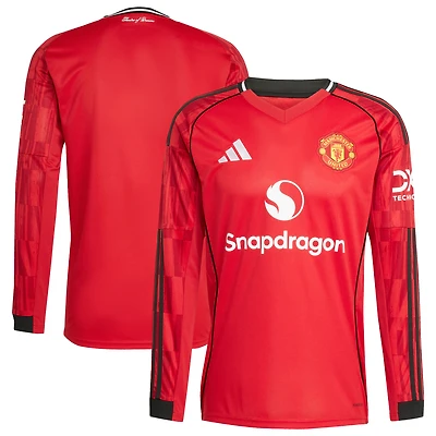 Men's adidas  Red Manchester United Home 2025/26 Replica Long Sleeve Jersey