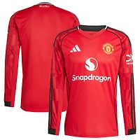Men's adidas  Red Manchester United Home 2025/26 Replica Long Sleeve Jersey