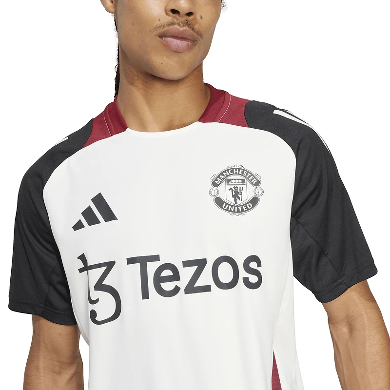 Maillot d'entraînement adidas blanc Manchester United 2024/25 pour homme