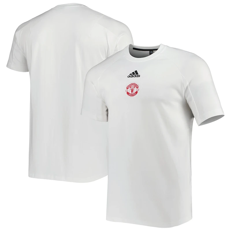 T-shirt de voyage raglan adidas Manchester United blanc pour homme