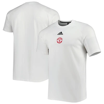 T-shirt de voyage raglan adidas Manchester United blanc pour homme