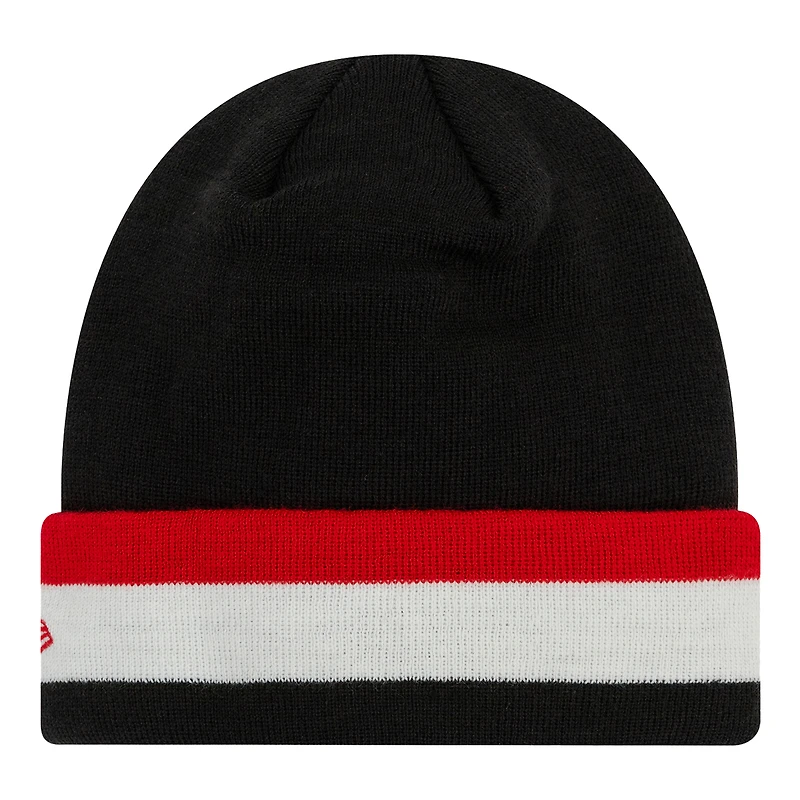 Men's New Era  Black Manchester United Flag Cuffed Knit Hat