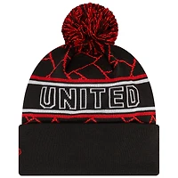 Men's New Era Black Manchester United Sport Cuffed Knit Hat with Pom