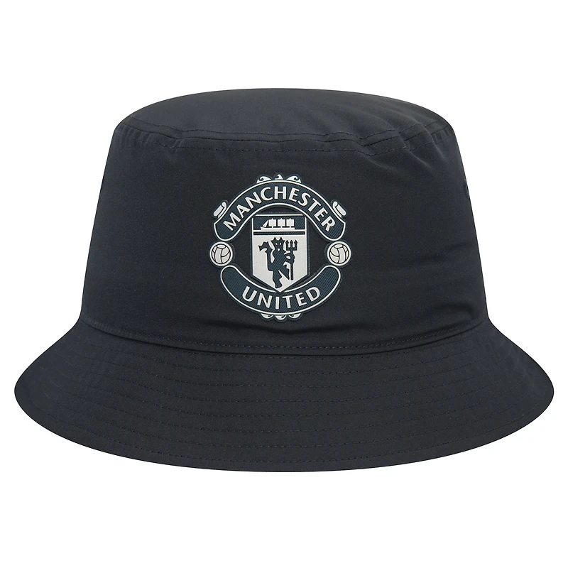 Men's New Era Navy Manchester United Rubber Woven Bucket Hat
