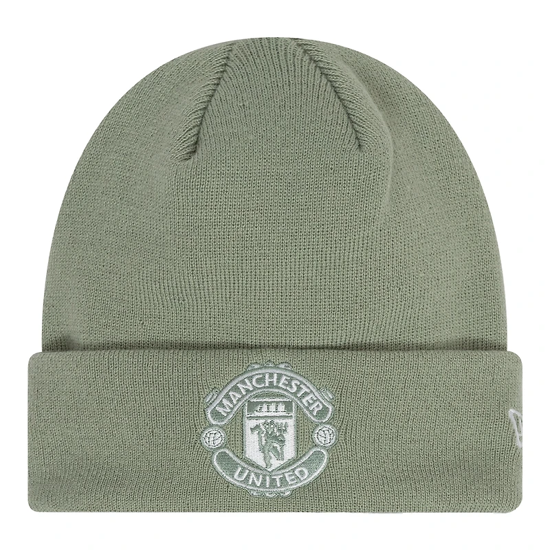 Men's New Era Olive Manchester United Seasonal Cuffed Knit Hat