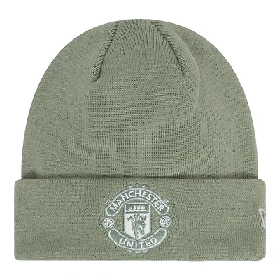 Men's New Era Olive Manchester United Seasonal Cuffed Knit Hat