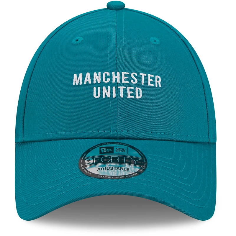 Casquette New Era Turquoise Manchester United Seasonal 9FORTY ajustable pour homme