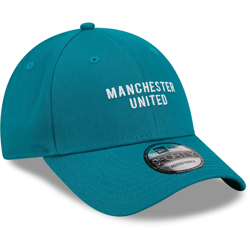 Casquette New Era Turquoise Manchester United Seasonal 9FORTY ajustable pour homme