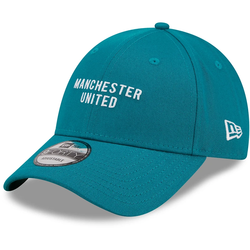 Casquette New Era Turquoise Manchester United Seasonal 9FORTY ajustable pour homme